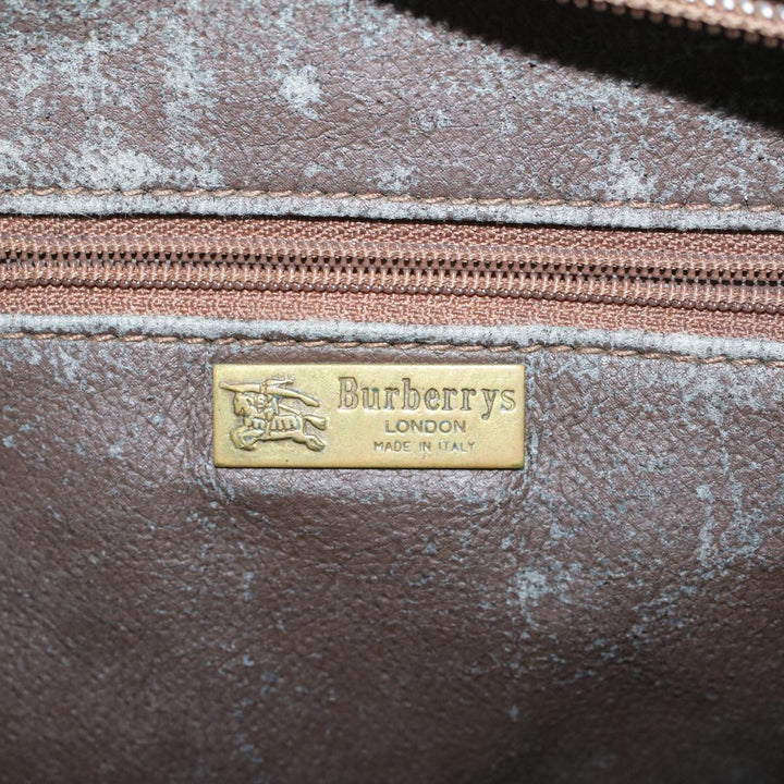 BurberrySs Nova Check Hand Bag PVC Leather Beige Brown Auth 48027