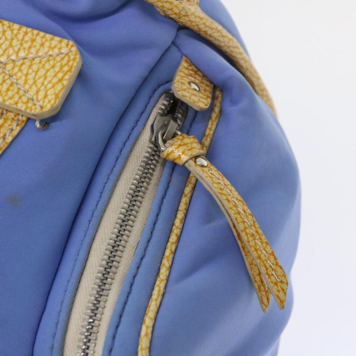 Celine Boston Bag Nylon Blue Brown  48042