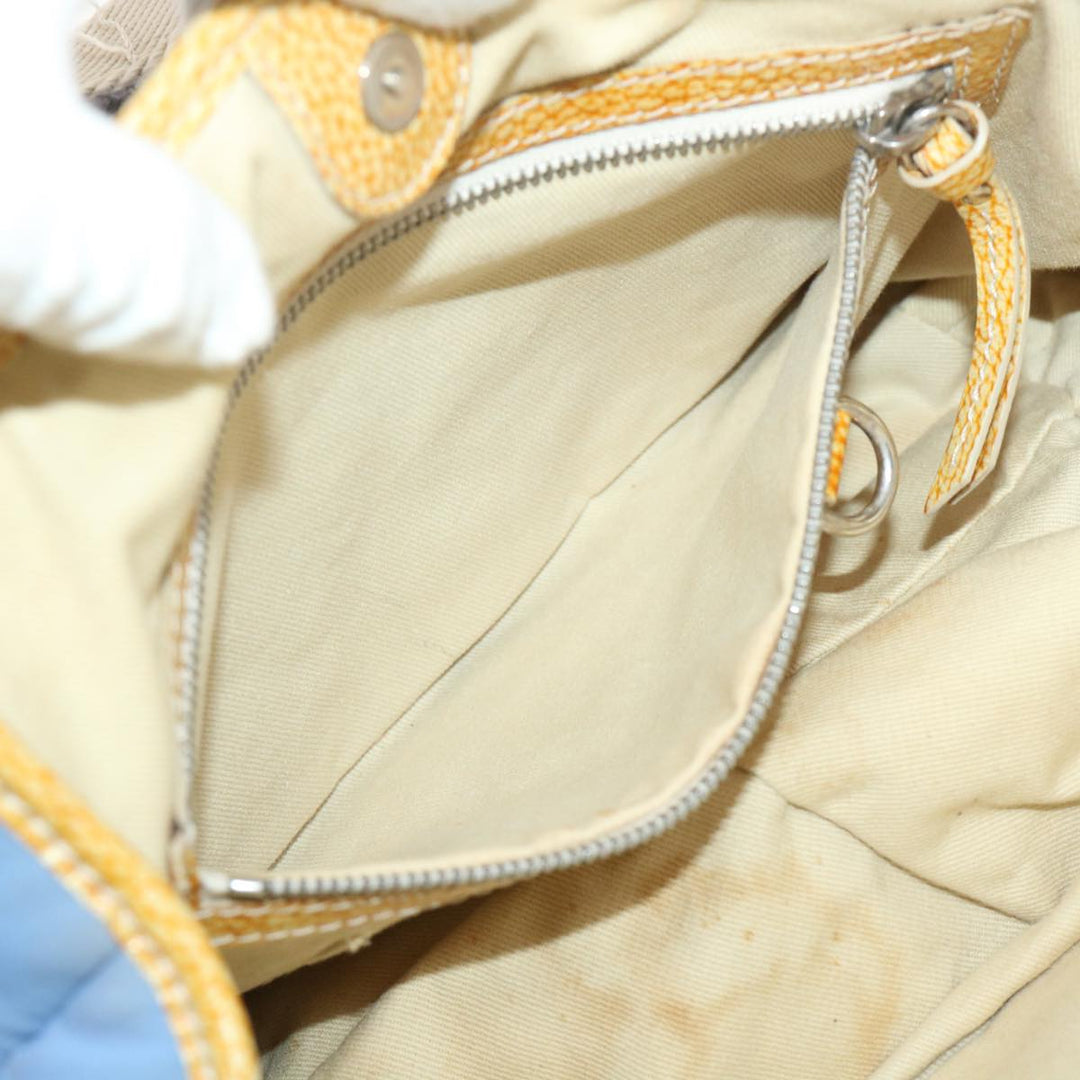 Celine Boston Bag Nylon Blue Brown  48042