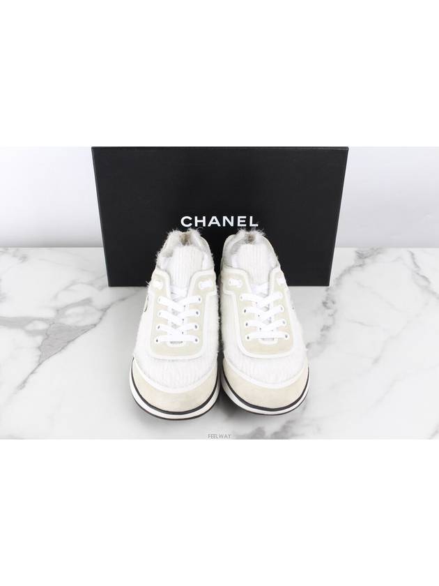 CC logo knit sneakers 36 230 Chanel