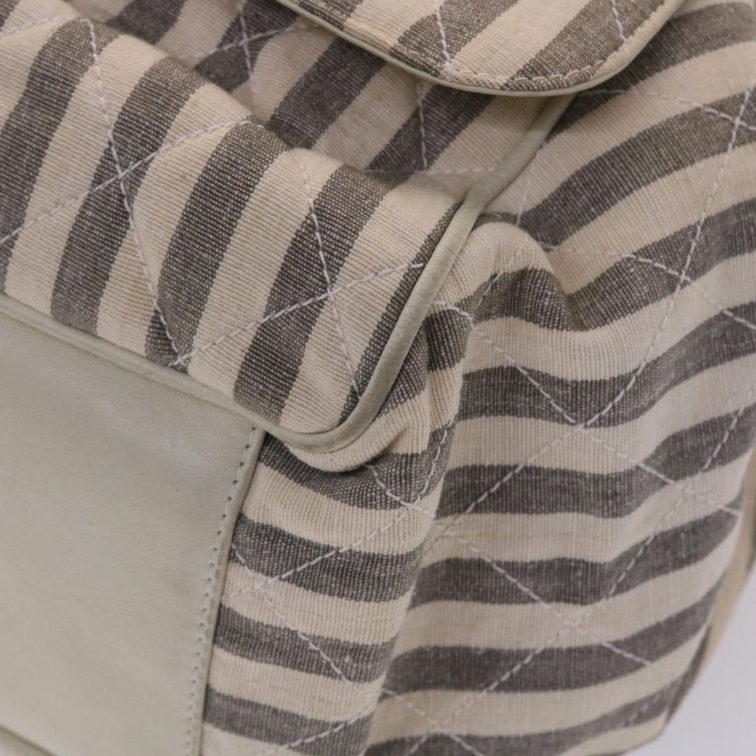 Chanel Matelasse Shoulder Bag Canvas Light Blue White CC Auth 48071A