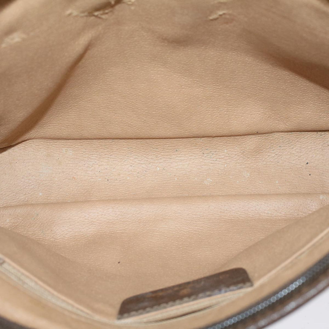 GUCCI GG Canvas Clutch Bag PVC Leather Beige 97.01.037  48147