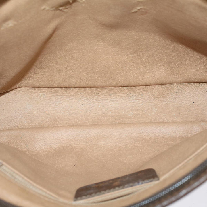 GUCCI GG Canvas Clutch Bag PVC Leather Beige 97.01.037  48147