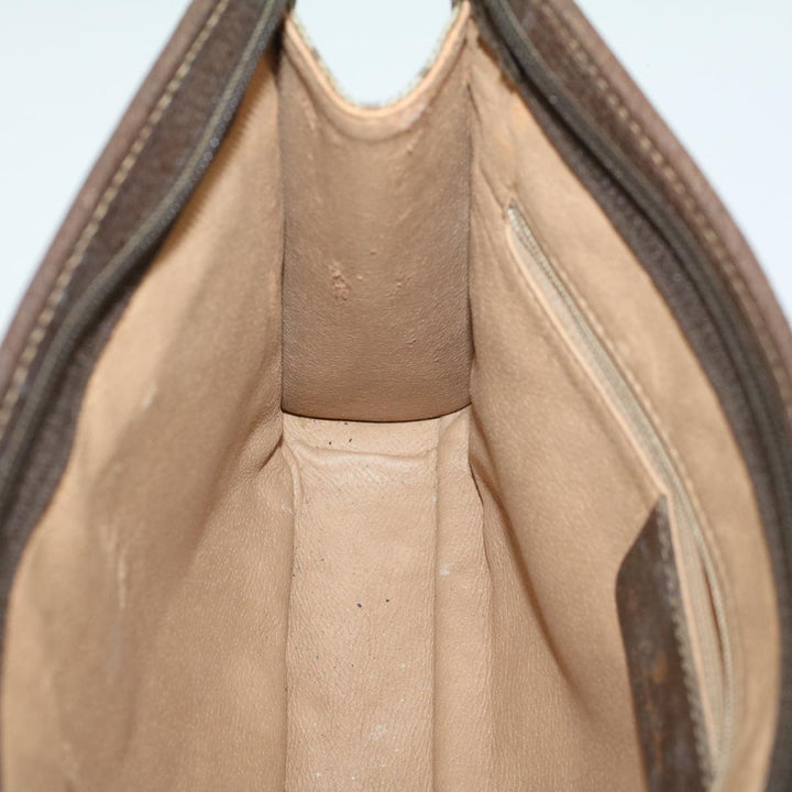 GUCCI GG Canvas Clutch Bag PVC Leather Beige 97.01.037  48147