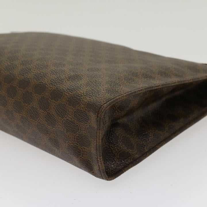 Celine Macadam Canvas Clutch Bag PVC Leather Brown  48205