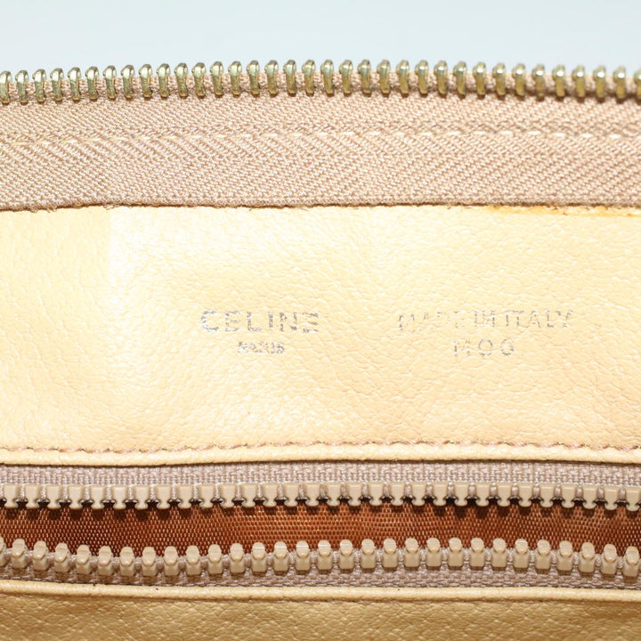 Celine Macadam Canvas Clutch Bag PVC Leather Brown  48205