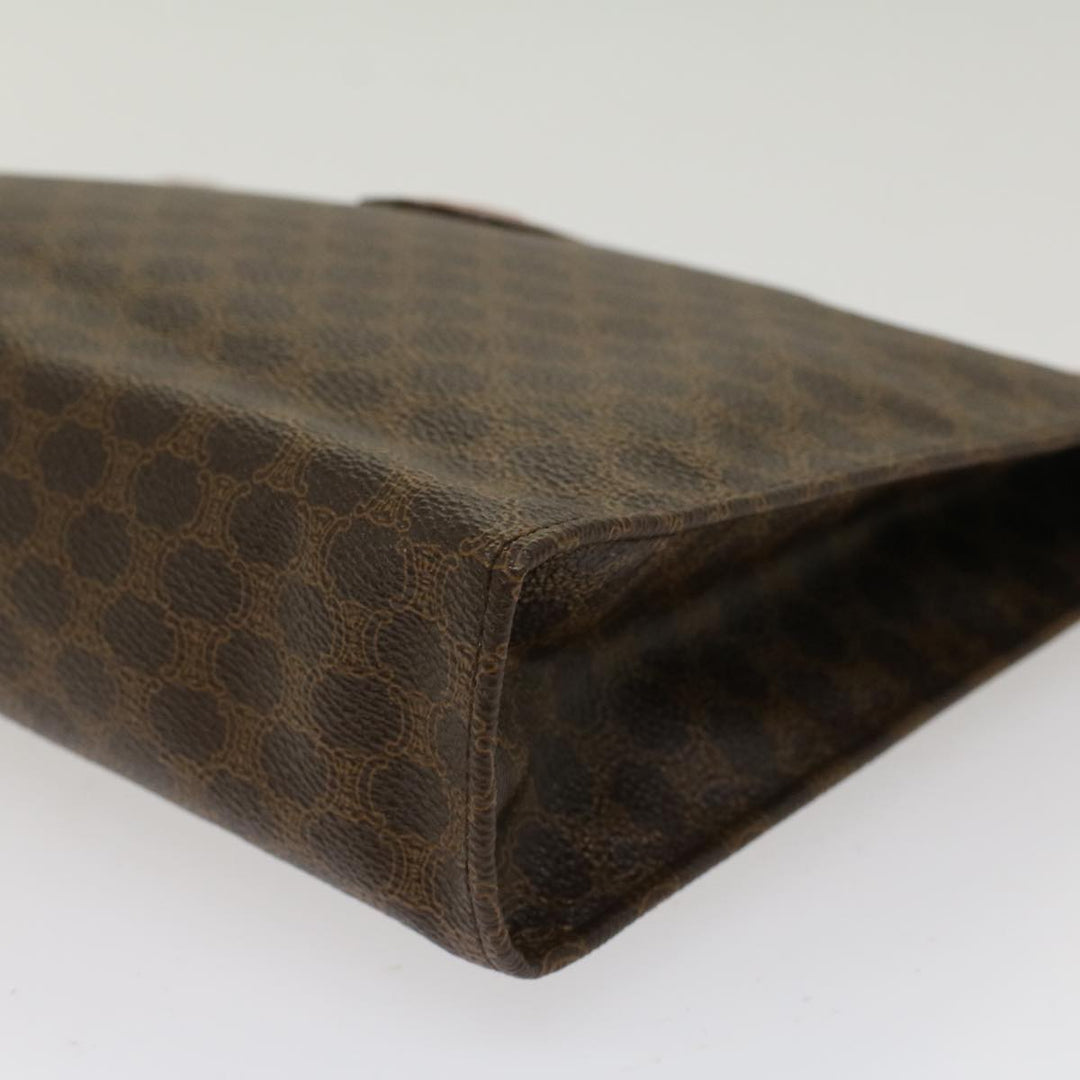 Celine Macadam Canvas Clutch Bag PVC Leather Brown  48205