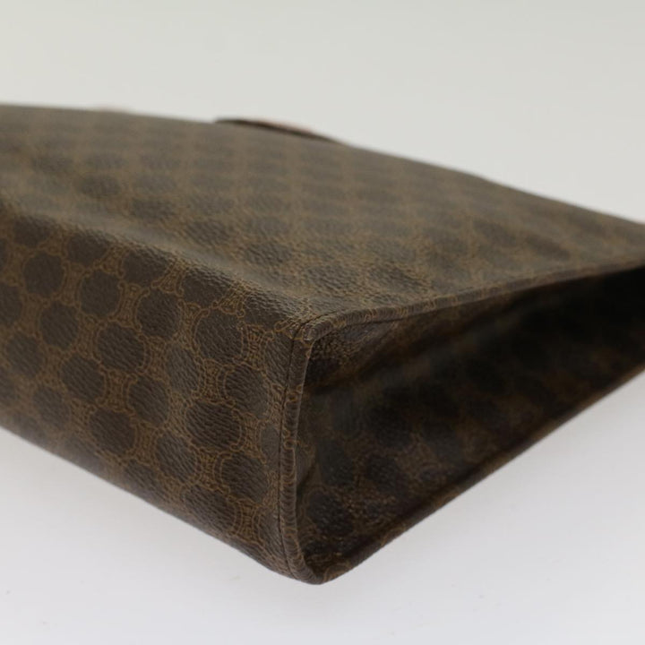 Celine Macadam Canvas Clutch Bag PVC Leather Brown  48205