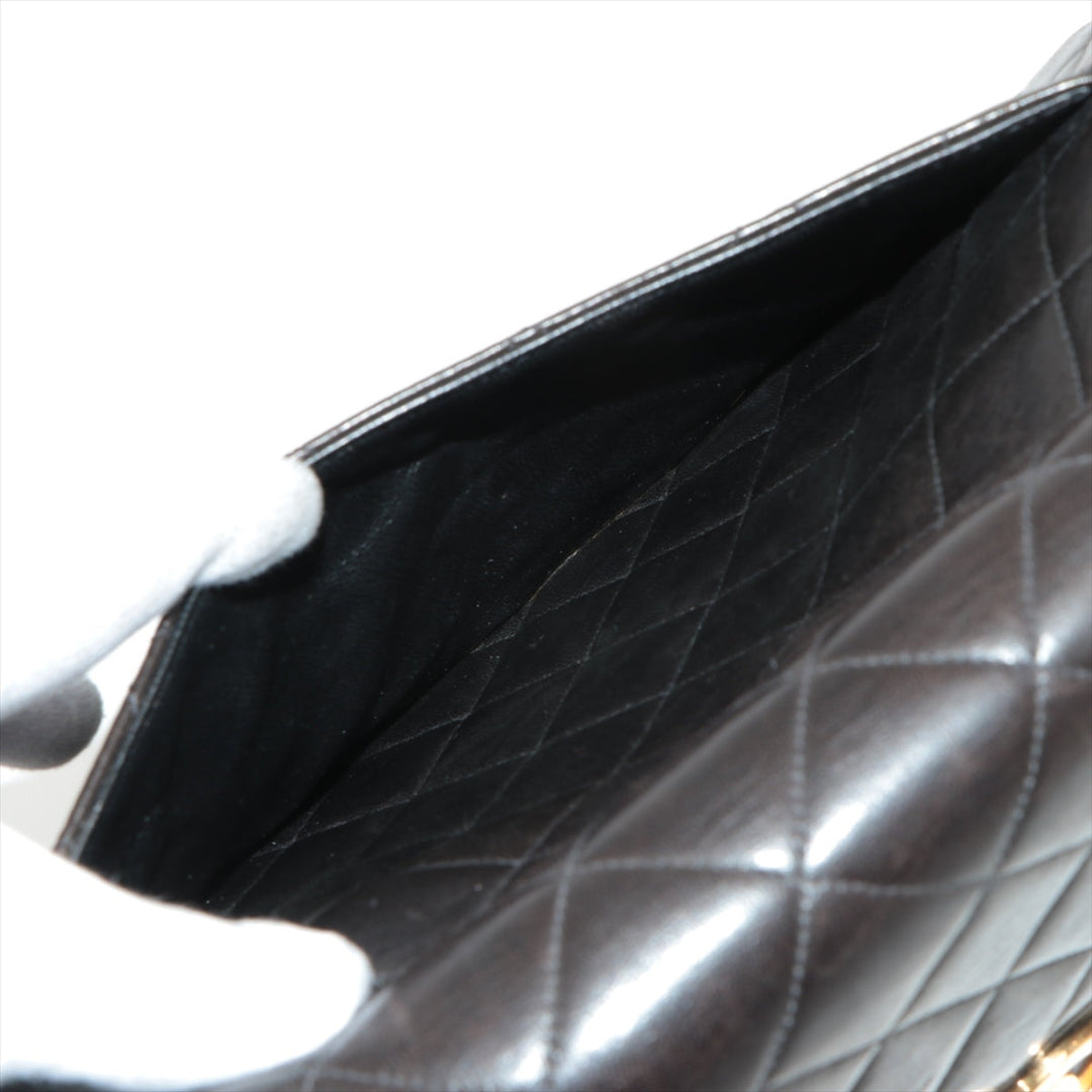 Top Quality Chanel DECAMATRASE Lambskinkin Single Flap Double Chain Bag Black Gold  4th