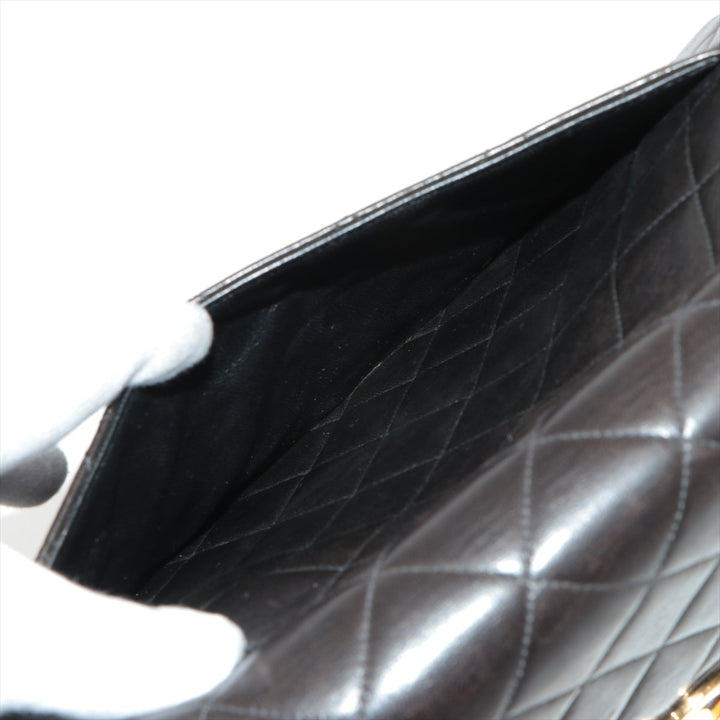 Top Quality Chanel DECAMATRASE Lambskinkin Single Flap Double Chain Bag Black Gold  4th