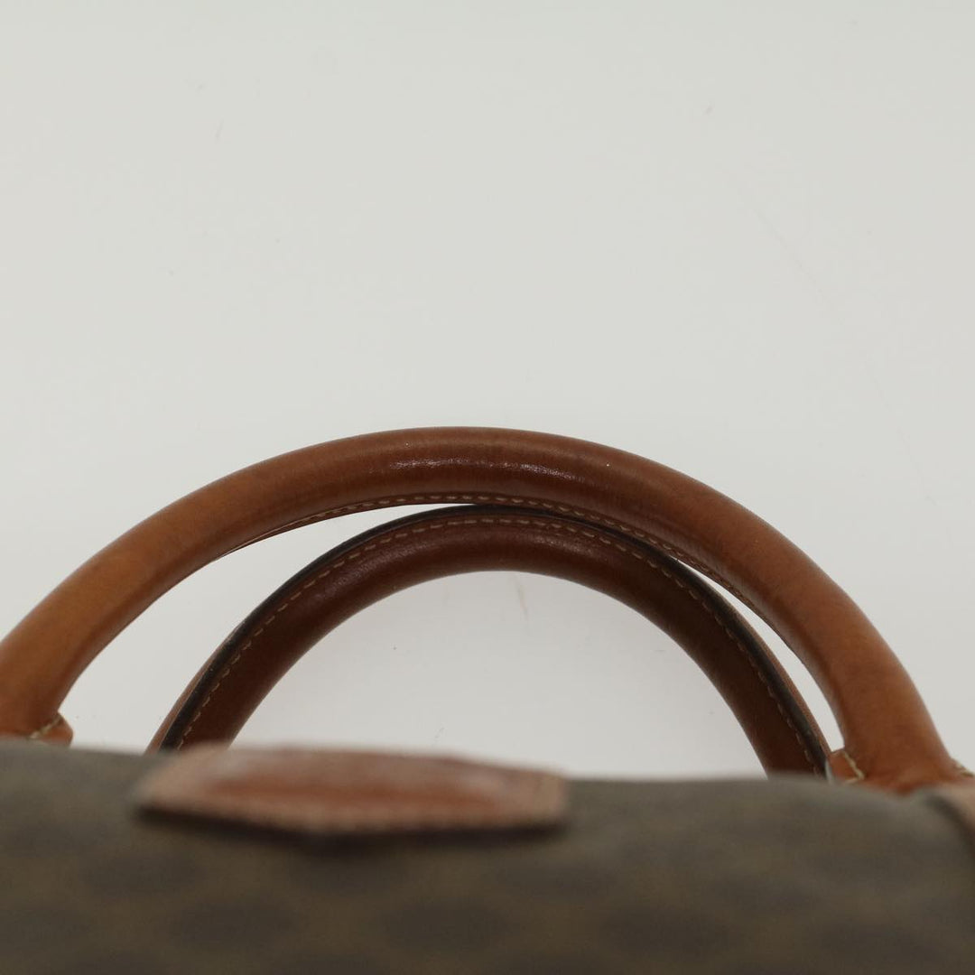 Celine Macadam Canvas Boston Bag PVC Leather Brown  48316