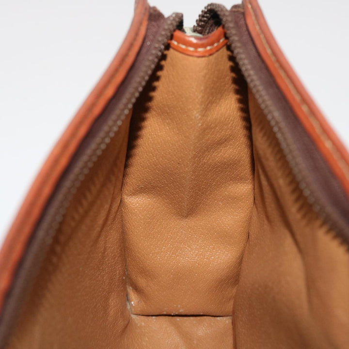 Celine Macadam Canvas Clutch Bag PVC Leather Brown  48331