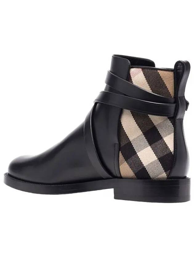 Burberry House Checked Leather Chelsea Boots Black