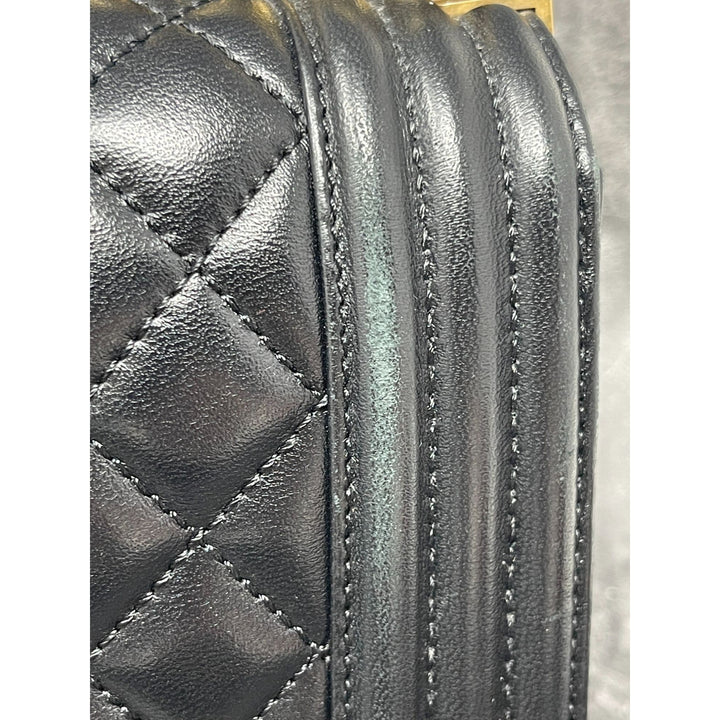 Top Quality Chanel Top Quality Chanel Boy New Bag Quilted Lambskin Old Medium - Black
