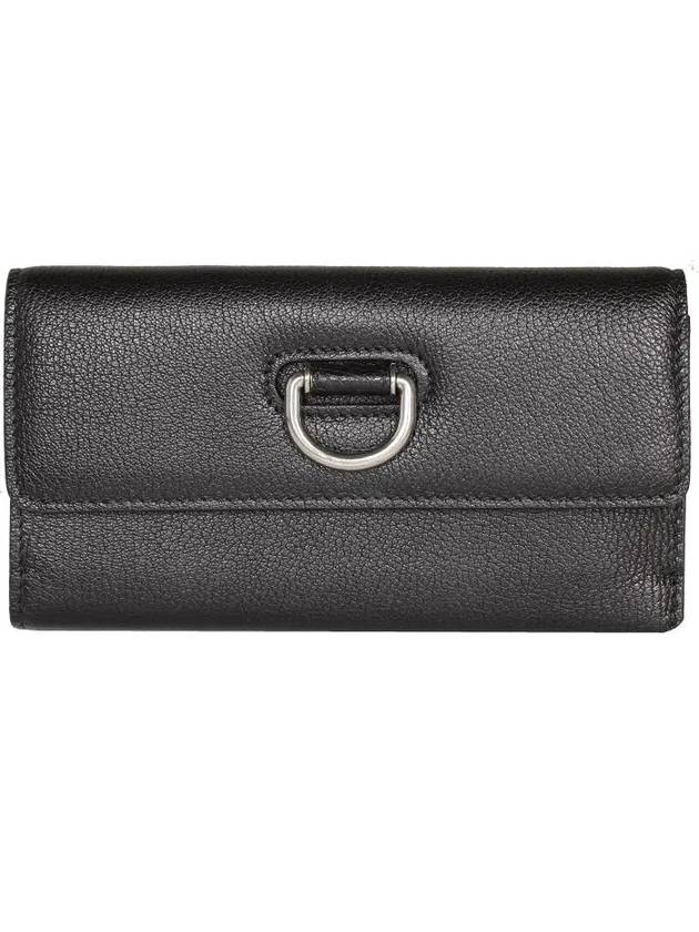 Burberry WoMen's D Ring Leather Long Wallet Black