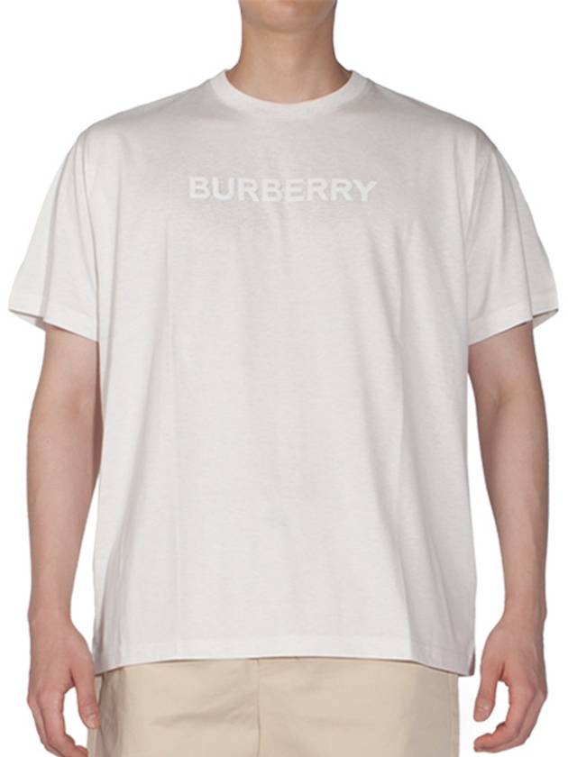 Burberry Men's Logo Print Cotton Jersey Short Sleeve T-Shirt Ivory