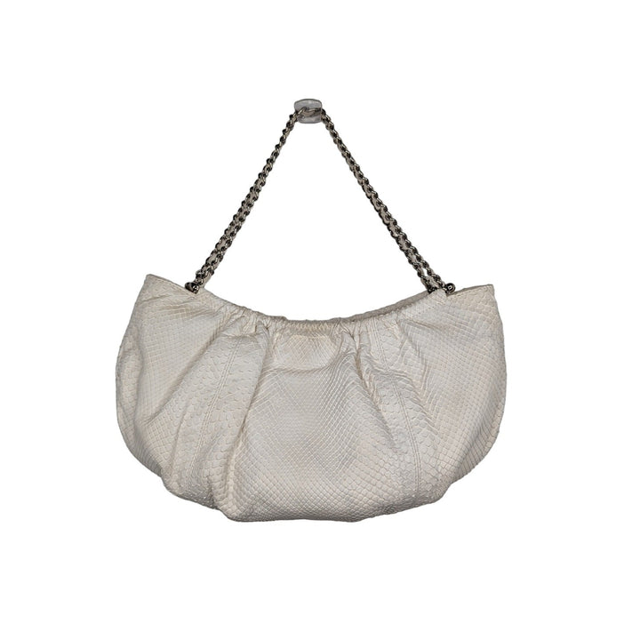 Top Quality Chanel Vintage White Python CC Chain Hobo Bag