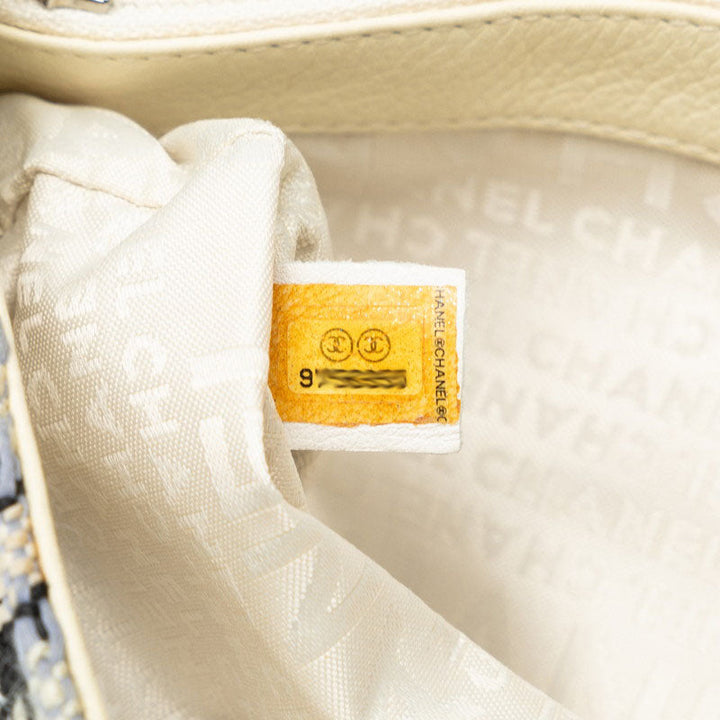 Top Quality Chanel Wild Stitch Flap Bag in Tweed Wool White Blue