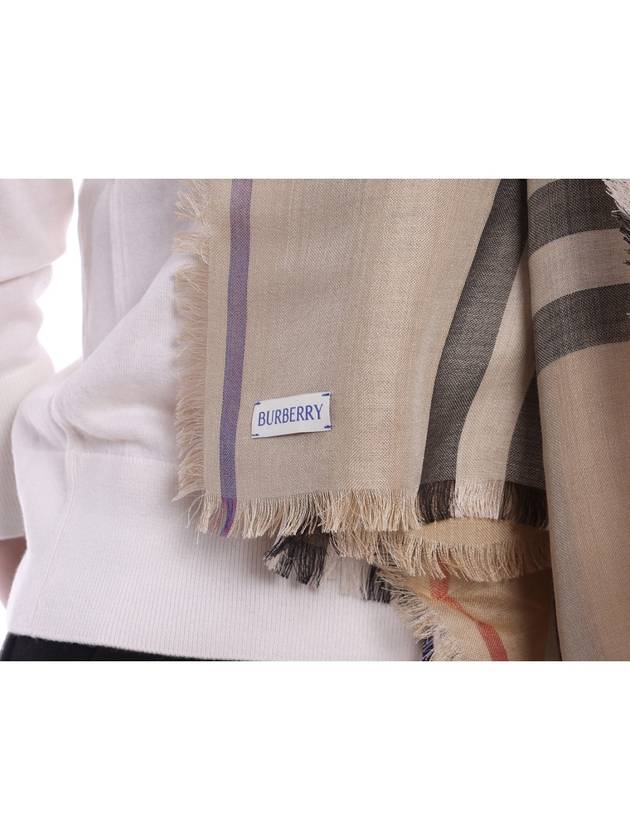 Burberry Vintage Check Wool Blend Scarf Beige