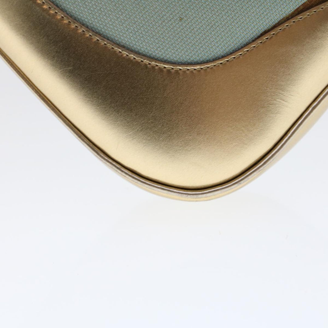 GUCCI Jackie Sherry Line Shoulder Bag Nylon Leather Light Blue Beige  48751
