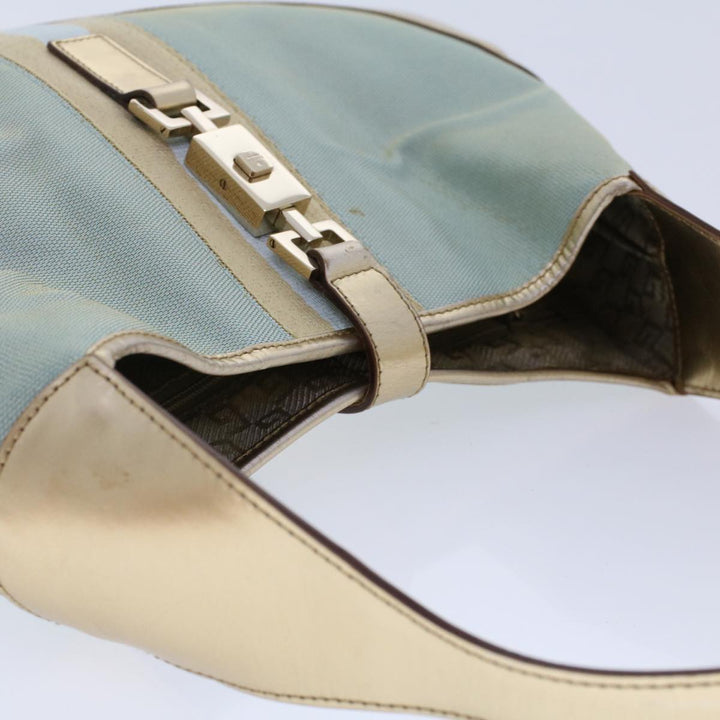 GUCCI Jackie Sherry Line Shoulder Bag Nylon Leather Light Blue Beige  48751