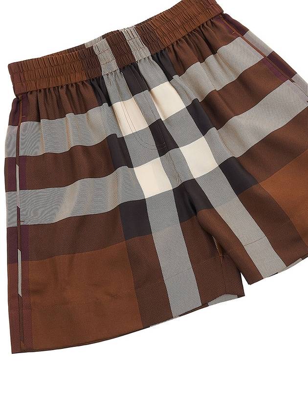 Burberry Tawney Check Silk Shorts Brown