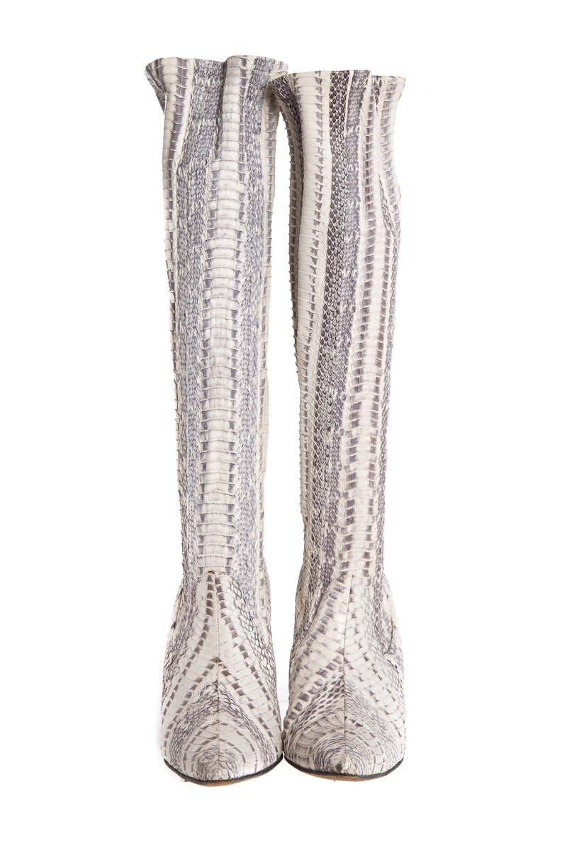 Manolo Blahnik Snakeskin Boots SZ 38.5