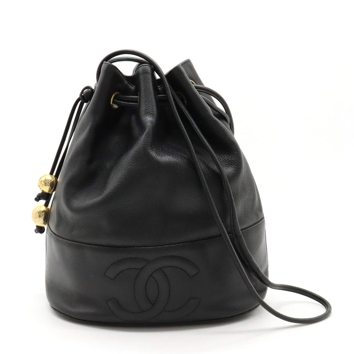 Top Quality Chanel Black Lambskin Bucket Shoulder Bag