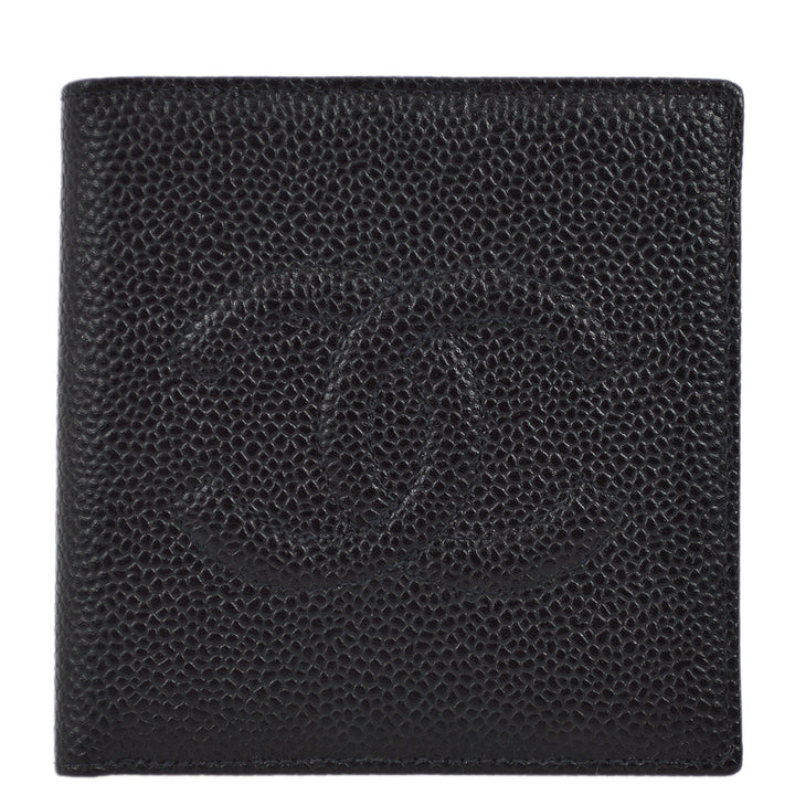 Top Quality Chanel 1997-1999 Black Caviar Timeless Bifold Wallet