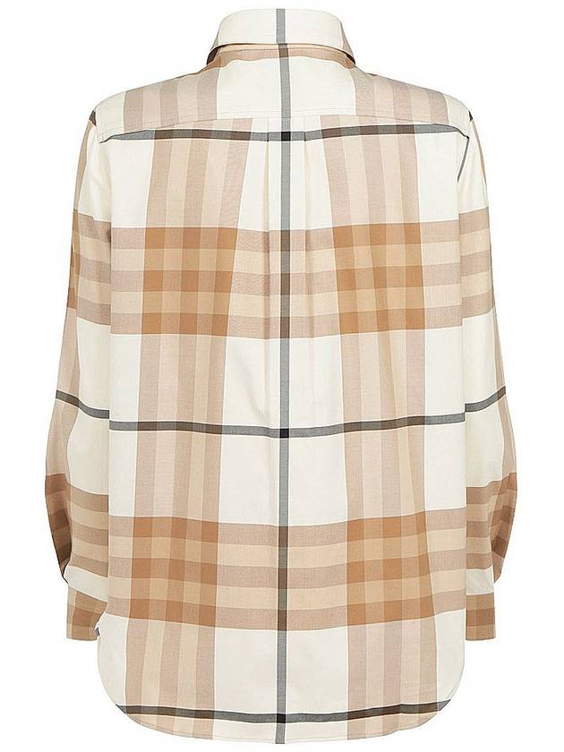 Burberry Check Pattern Cotton Shirt Beige