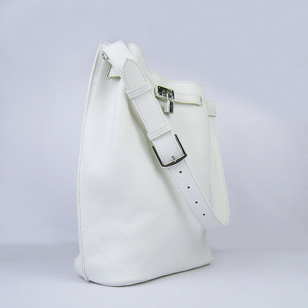 Hermes Nappa Leather Shoulder Bag H2804 white Silver