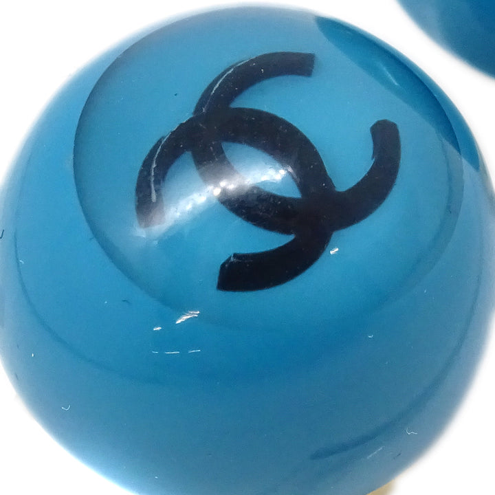 Top Quality Chanel Blue Button Earrings Clip-On 01P