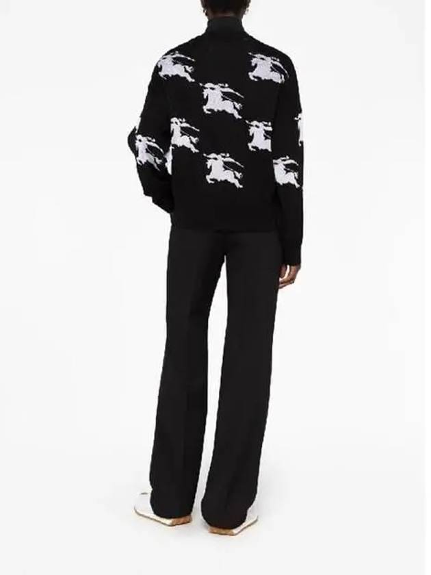 Burberry EKD Cotton Silk Jacquard Knit Top Black