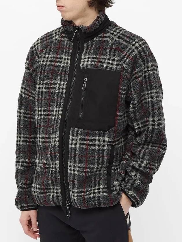 Burberry Vintage Check Fleece Zip-Up Jacket Grey