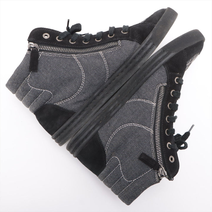Top Quality Chanel Coco sweat x canvas high-cut sneaker 39 ladies black x white G30617 mattress double jeep stick  happy market shop