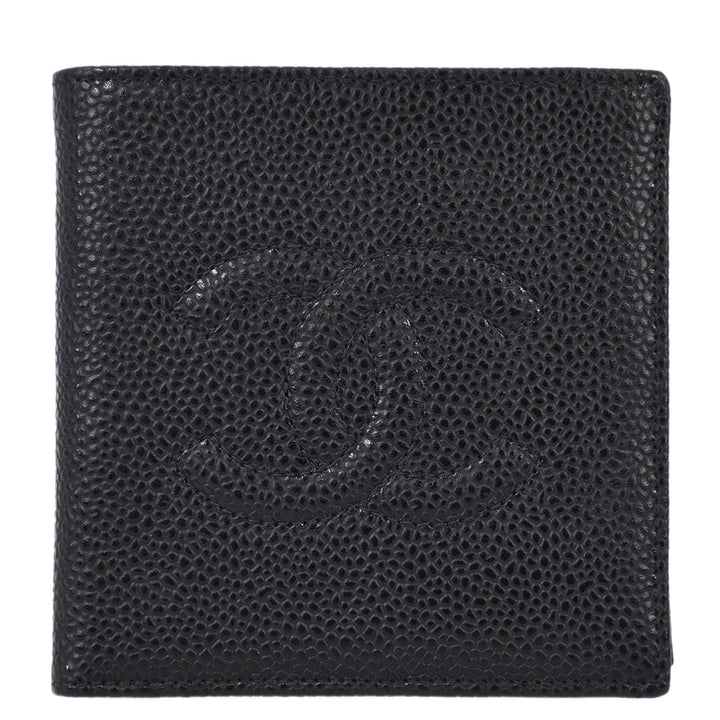 Top Quality Chanel 2000-2002 Black Caviar Bifold Wallet Purse