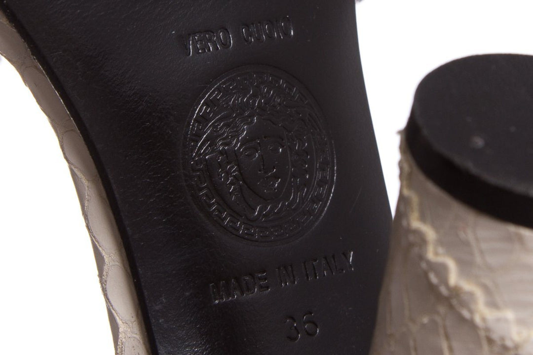 Versace White Leather Sandals SZ 36