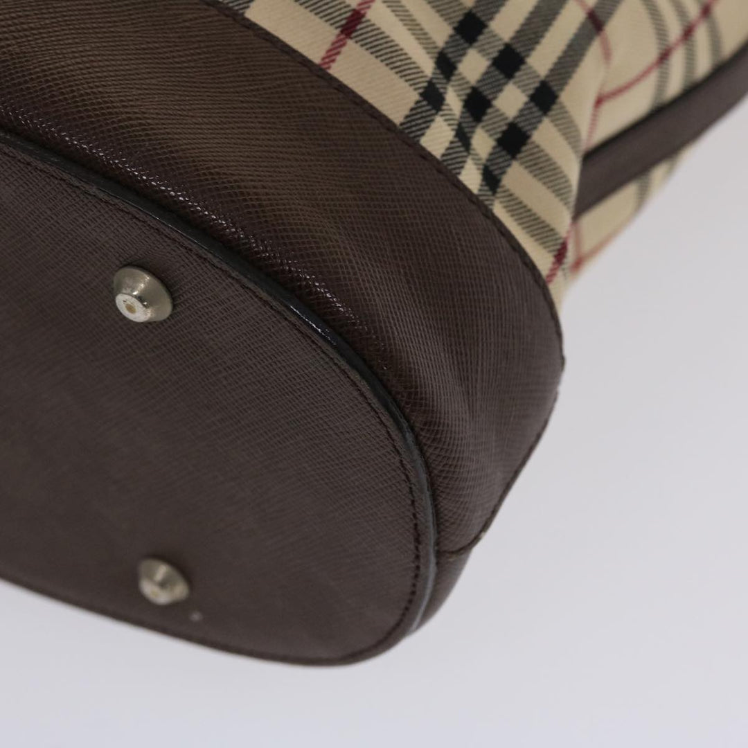 BurberrySs Nova Check Tote Bag Canvas Leather Beige Brown Auth 49087