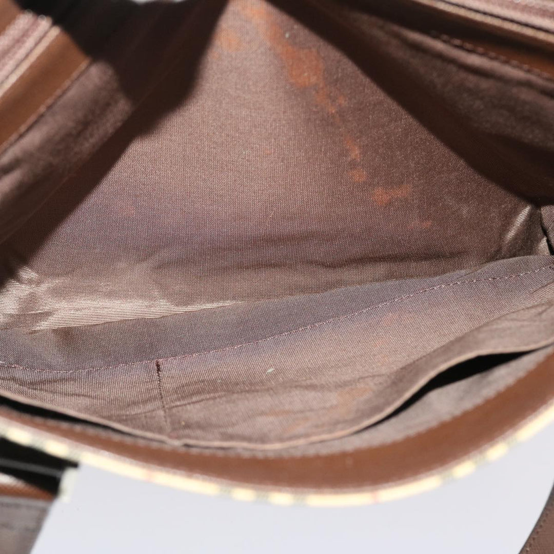 BurberrySs Nova Check Tote Bag Canvas Leather Beige Brown Auth 49087