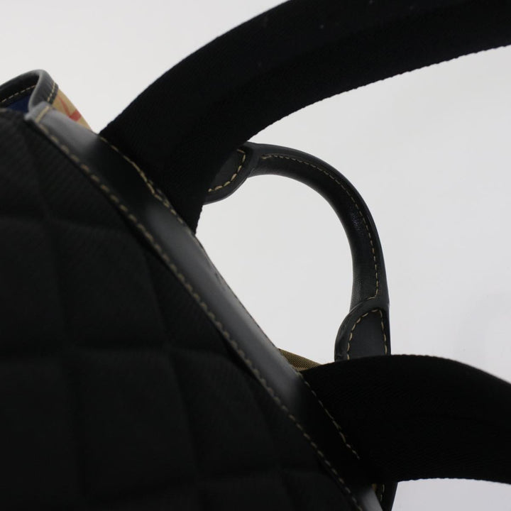 Top Quality Burberry Nova Check Graffiti Backpack Canvas Leather Beige Blue Auth 49119A