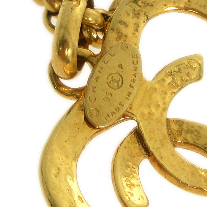 Top Quality Chanel 1995 Gold CC Heart Cutout Pendant Necklace
