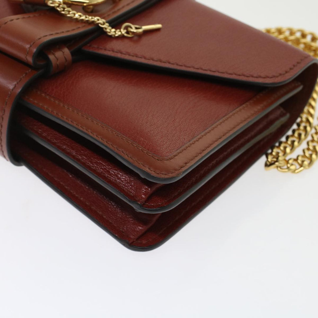 Chloe Abby Chain Shoulder Bag Leather Brown CHC19WS206 B72 49312A