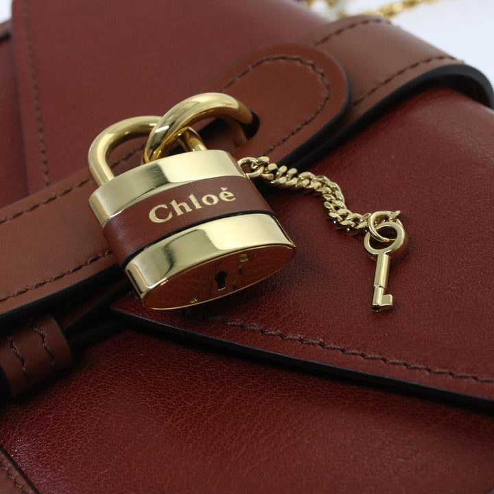 Chloe Abby Chain Shoulder Bag Leather Brown CHC19WS206 B72 49312A