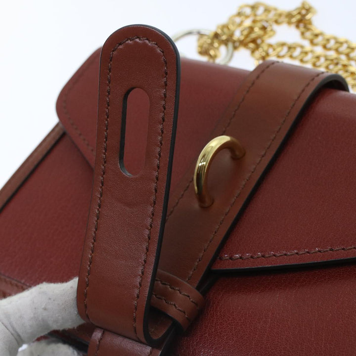 Chloe Abby Chain Shoulder Bag Leather Brown CHC19WS206 B72 49312A