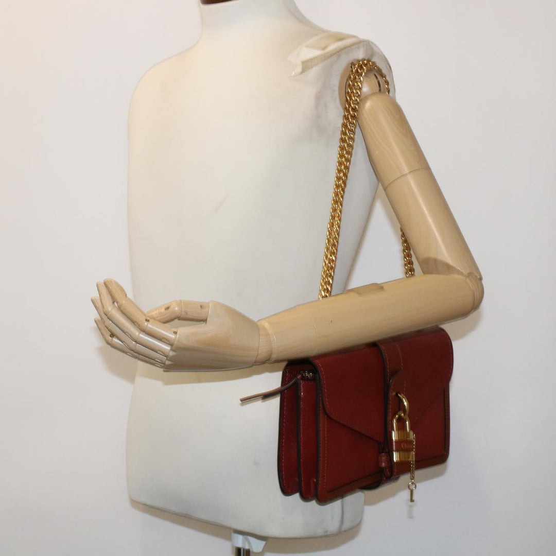Chloe Abby Chain Shoulder Bag Leather Brown CHC19WS206 B72 49312A