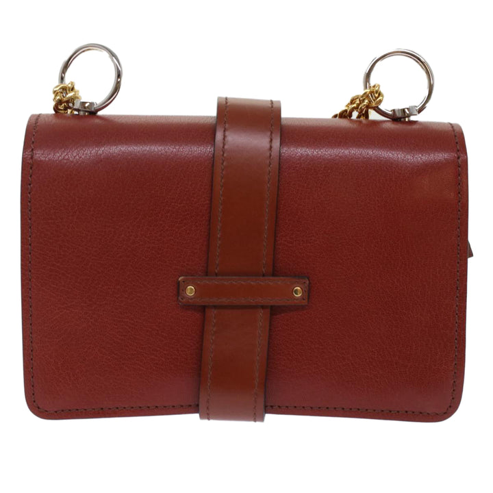 Chloe Abby Chain Shoulder Bag Leather Brown CHC19WS206 B72 49312A