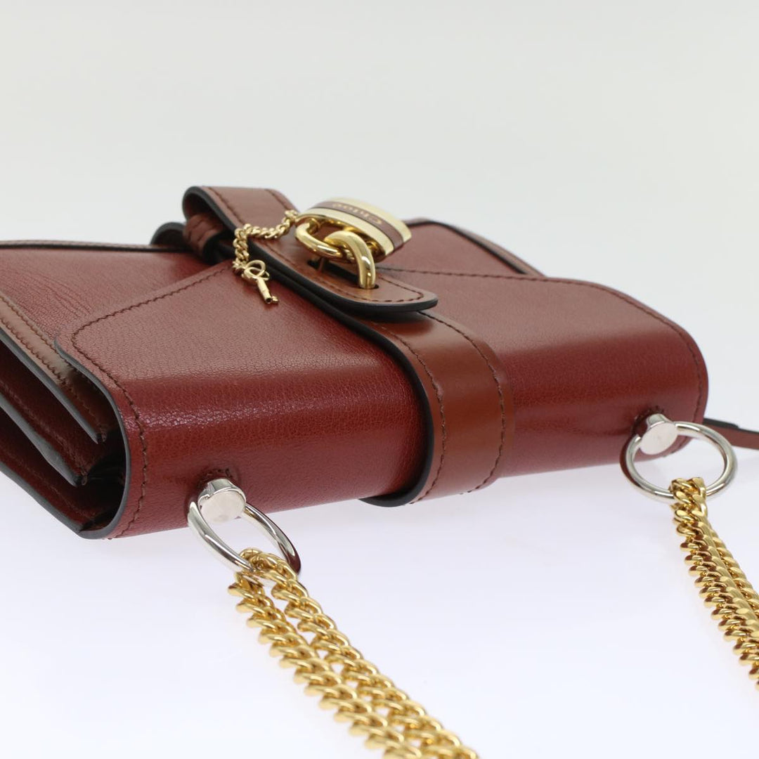Chloe Abby Chain Shoulder Bag Leather Brown CHC19WS206 B72 49312A