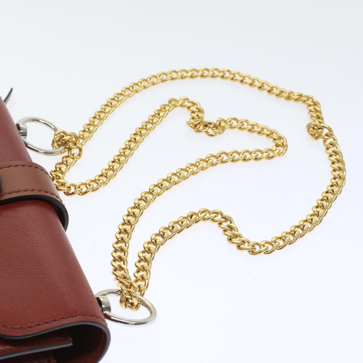 Chloe Abby Chain Shoulder Bag Leather Brown CHC19WS206 B72 49312A
