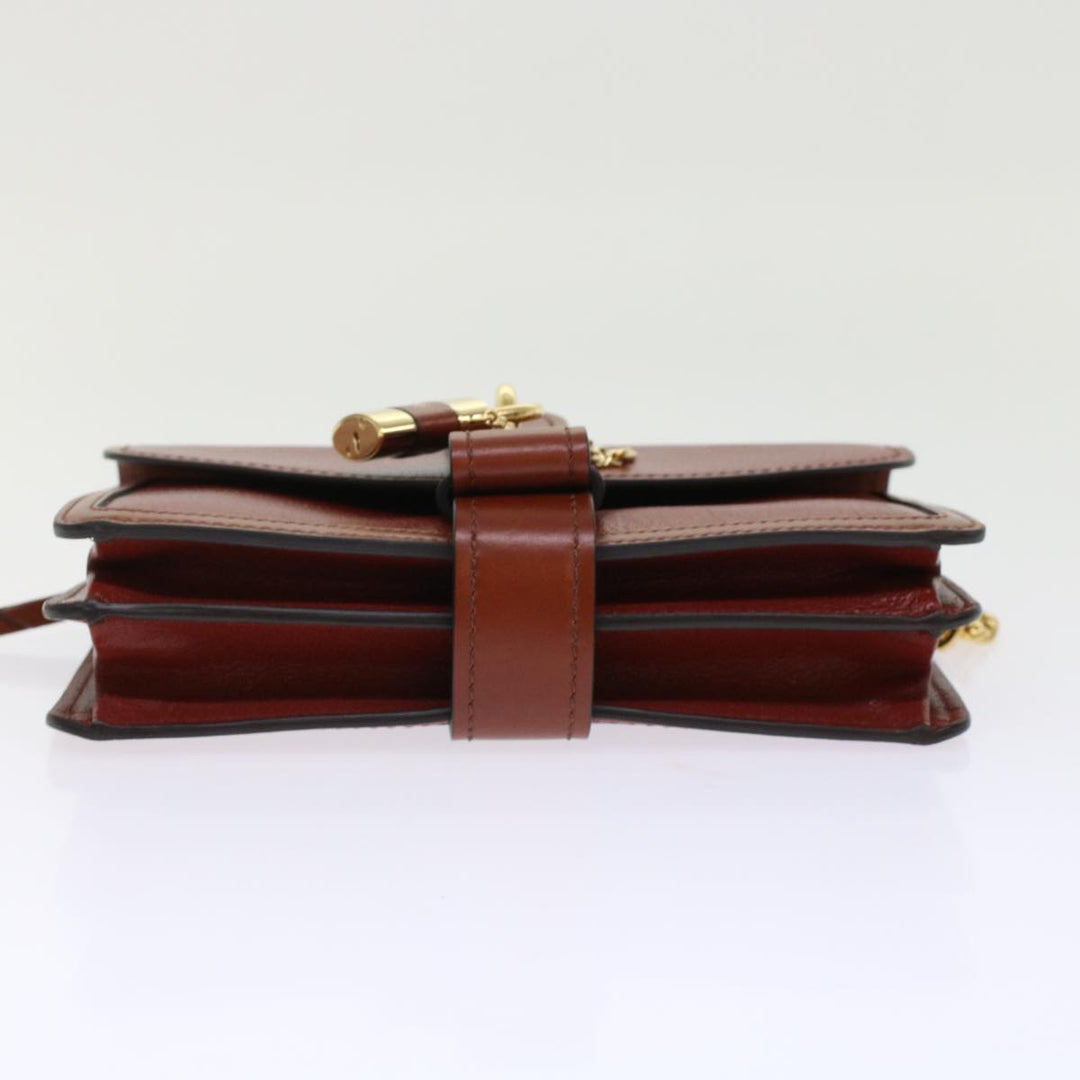 Chloe Abby Chain Shoulder Bag Leather Brown CHC19WS206 B72 49312A