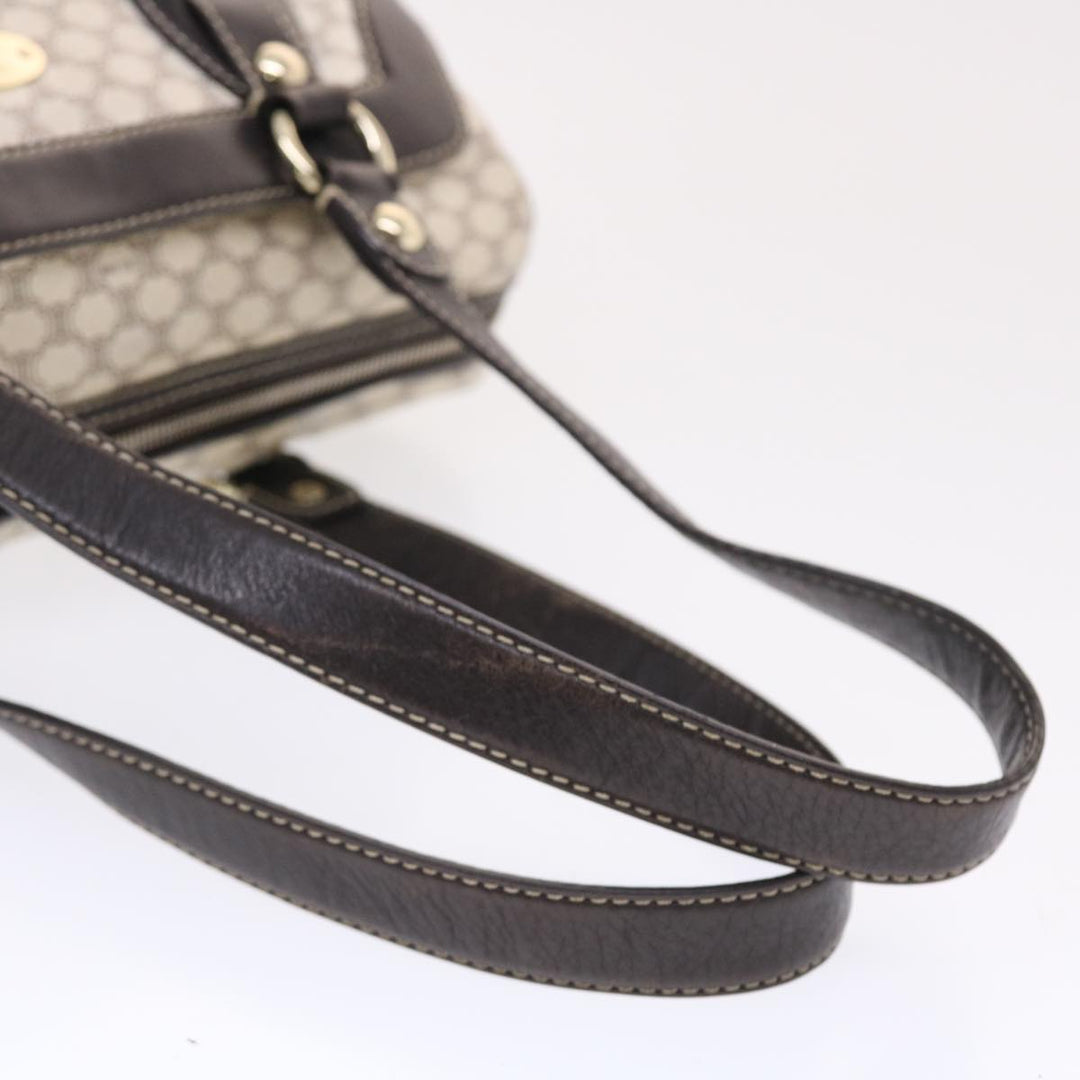 Celine Macadam Canvas Shoulder Bag PVC Leather Cream Auth 49470